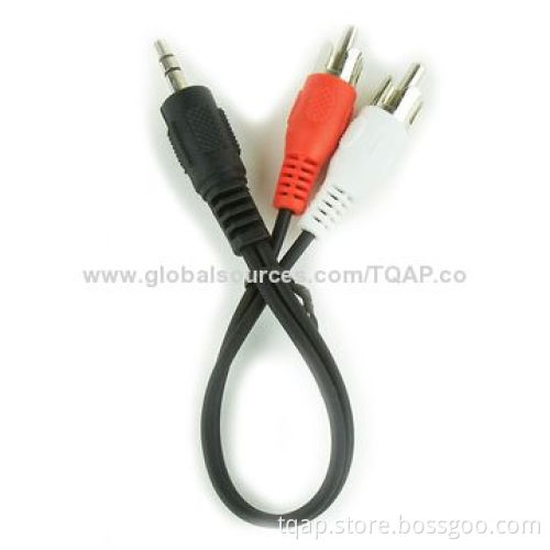 3.5mm stereo to RCA plug cable, 0.2m